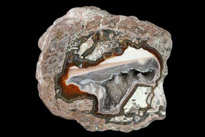 Polished Baker Ranch Thunderegg (Water Line Agate) - New Mexico #146579